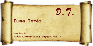 Duma Teréz névjegykártya